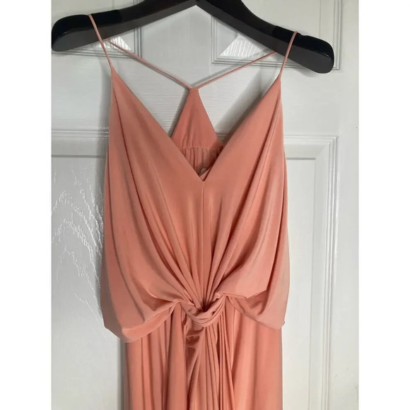 MISA Los Angeles Domino Draped Mini Dress in Peachy Pink Sz S - Picture 5 of 16